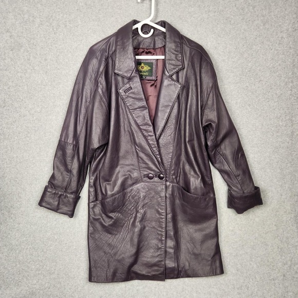 Avanti Jackets & Blazers - Vintage Avanti Leather Jacket Womens Small Genuine Leather Long Blazer Coat 80s
